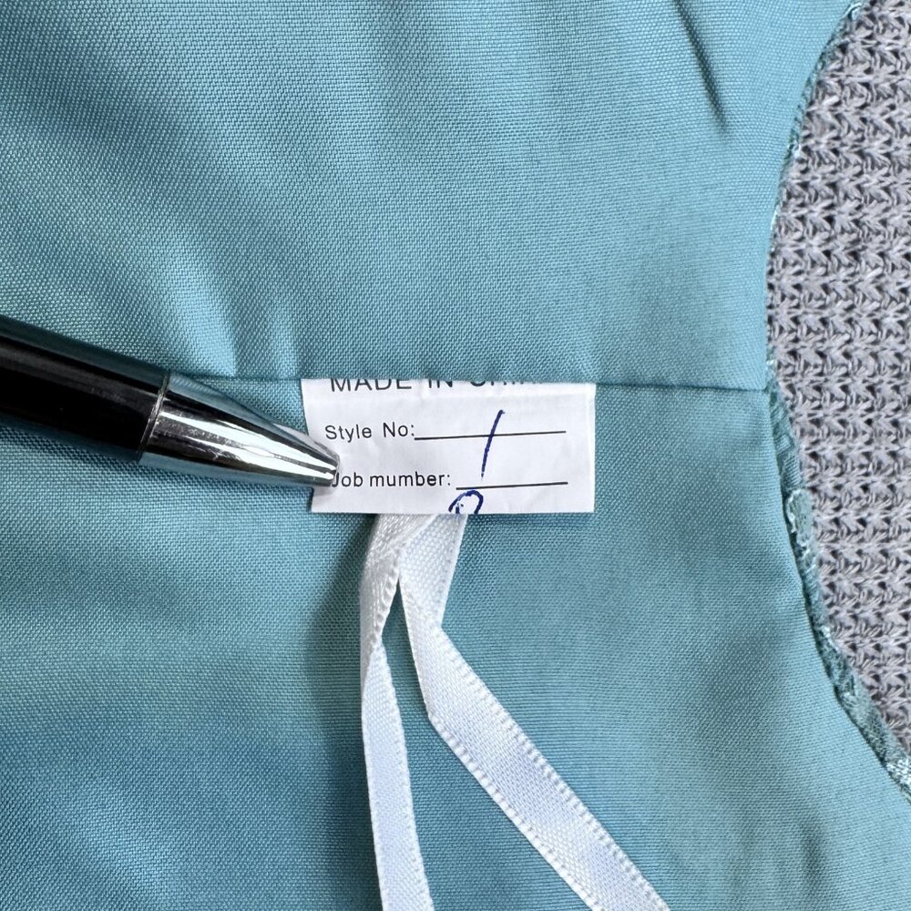 Womens Size 8 Sage Green Floral Lace Chiffon 3 Pc Pant Suit with Jacket Wide Leg - Picture 12 of 16